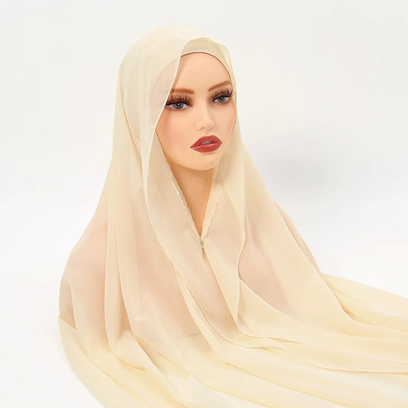 Chifon hijab with magnet clips
