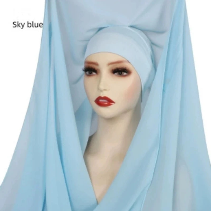 Chifon hijab with magnet clips